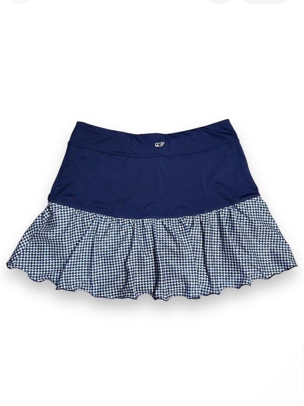 VINEYARD VINES Gingham Ruffle
Performance Skort, navy and white - Picture 1 of 4